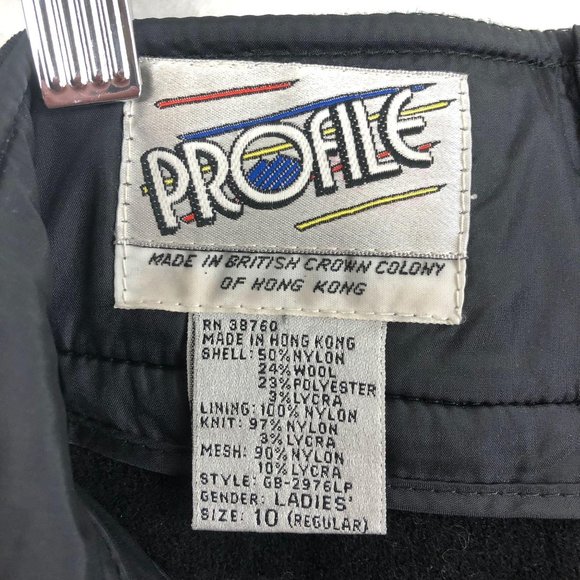Profile Vintage Black Wool Blend Snow Pants Sz 10 - Picture 8 of 9